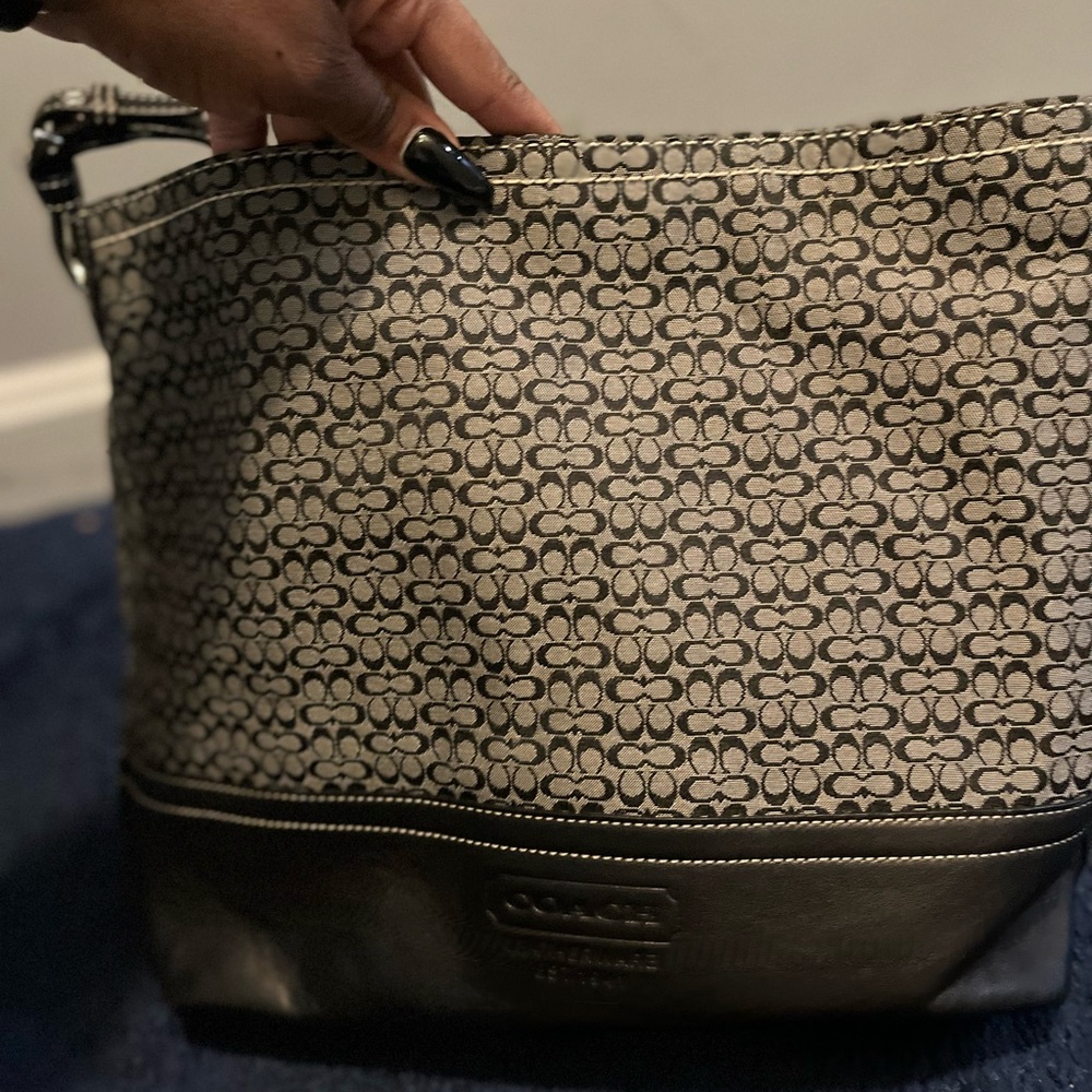 Black coach tote bag